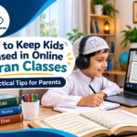 Online Quran classes for kids with a teacher guiding a child